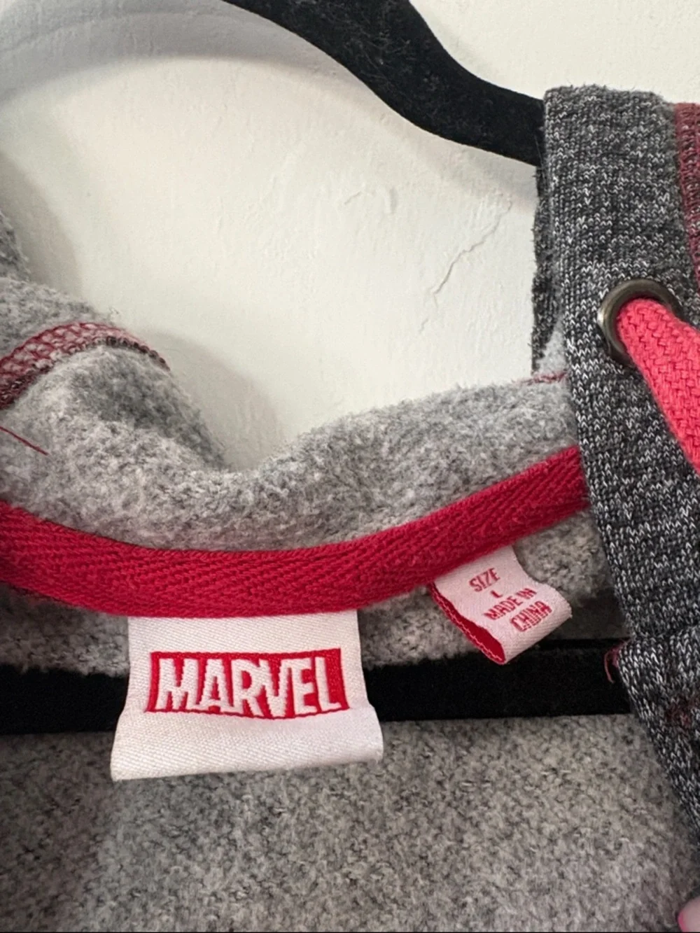 Marvel Men's Deadpool Gray & Black Zip Jacket with Hoodie